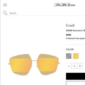 FENDI REFINED GEOMETRIC STRIPED MIRRORED SUNGLASSES WITH FENDI LOGO AT TEMPLES Fendi | Accessories | Fendi Refined Geometric Striped  main image 2